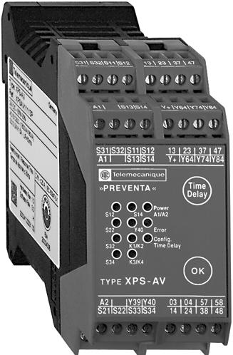 320 modules for in module (3 N/O emergency time delay) stop and limit switch monitoring XPS-AV3 Separate, 6 N/O 3 solid state $ 24 V XPS-AV3P 0.