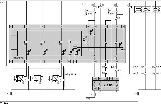 Connections Preventa safety module for dynamic valve monitoring on linear presses XPS-PVT Electrical connection diagram for module XPS-PVT Valve Y Valve Y2 Valve Y3 Close Open Close + open Logic