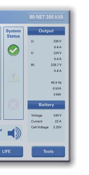 Battery Status/values including temperature, cell voltage, capacity run time and testing. 7.