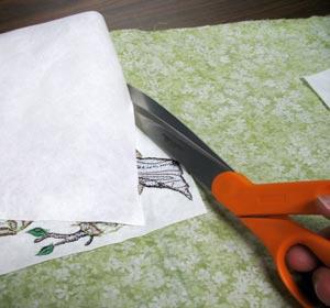 After the design is been embroidered, unhoop the fabric and carefully trim away the excess
