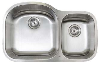 Kitchen Sinks Eclipse sinks are crafted from 100% solid 304 18/10 scratch resistant commercial grade stainless steel that resists discoloration