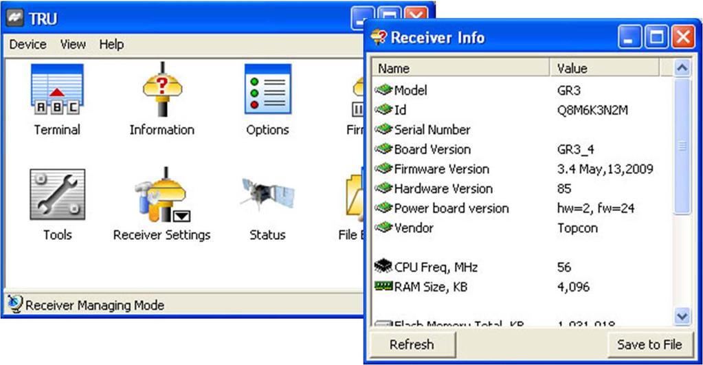 Check Current Firmware Version TRU: GNSS Receiver