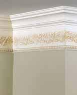 Barbour House Mouldings Shown with antique finish. Gesso Coating is a primer long used in oil painting to ensure the smoothest possible surface on the canvas.