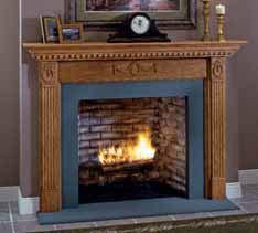 For firebox sizes from 8" to 42" wide, with 6" of facing material, a 6'6" mantel shelf and 4" surround are recommended. 48" Max.