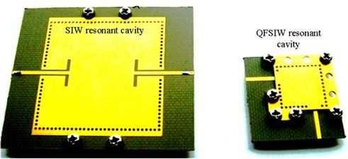6 Zhang, Cheng, and Fan Figure 5. Photographs of the fabricated SIW resonant cavity and QFSIW resonant cavity at the same resonant frequency. Figure 6.