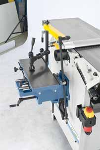 down Maintenance-free 3-knife cutterblock with HSS-quality cutter knives Feed can be switched off when surface planing Cutterblock in accordance with CE allow for safe working conditions Thicknessing