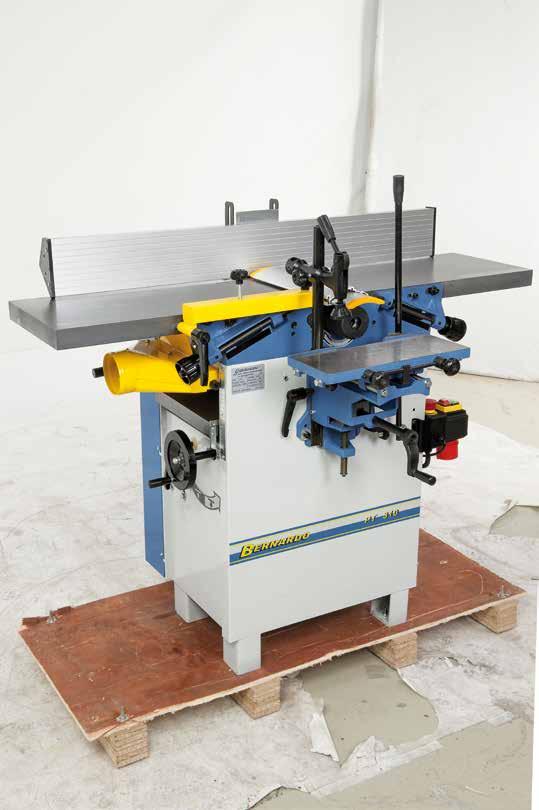 oblique holes. NEW Grey cast-iron thicknessing table features centre column and support, for workpieces up to 180 mm in height. Picture shows optionally available mortising unit.