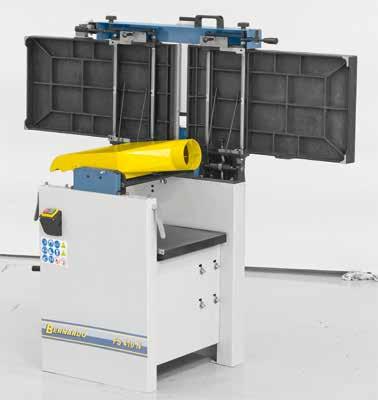 Planing machines Surface planer and thicknesser FS 410 N Digital display on handwheel features 1/10 mm scaling for precise adjustment of thicknessing table Planing tables tilt to the back of the