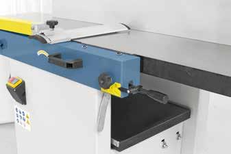 be switched off when planing Grey cast-iron thicknessing table features central column and support for workpieces up to 230 mm in height Precisely bedded, smooth running 3-knife cutterblock