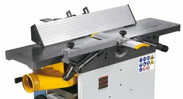 boards, planks, beams etc. The planing unit consists of a 3-knife cutterblock, a corrugated infeed roller and rubber-coated outfeed roller.