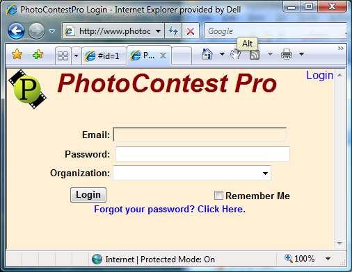 To register at the PhotoContest Pro web site (one time only) 1) Open your Internet browser and go to this web site http://www.photocontestpro.
