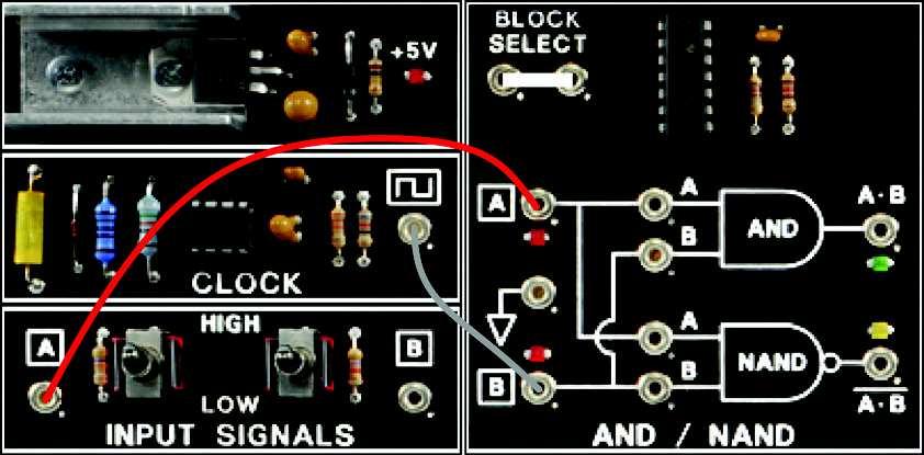 You may disable the circuit block LEDs by removing BLOCK SELECT. Place switch A in the LOW position.