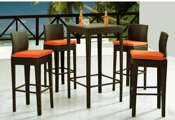 Rattan Furniture Bar Tables & Chairs Cocktail Table Weaved PE flat