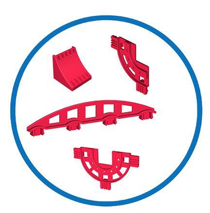 Girders, 2-way braces, 3-way braces, and corbels are all commonly used for this purpose.
