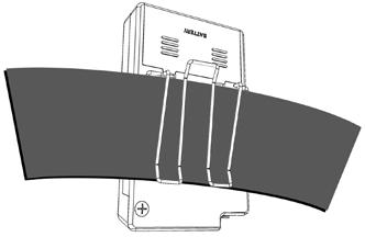 (e.g. guitar strap, belt, waistband) with the supplied belt clip as shown in