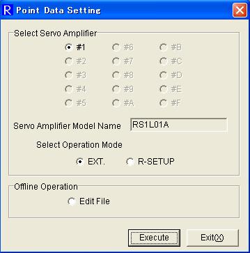 3.29. Point Data Setting Select Point Data (S) Point Data Setting.., and the point data setting screen will appear. Specify the target to be edited and operated in this screen.