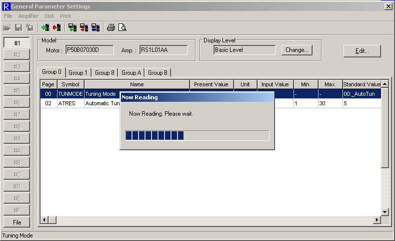 3.6.2. Parameter Setting of Servo Amplifier When displaying the dialog box of general parameter setting at online, the following screen appears and reads the parameters from servo amplifier.