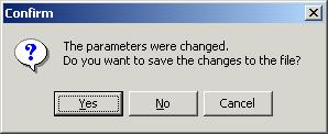 Note) If click another Group before saving in amplifier file or switch to the setting of another servo amplifier after editing parameters, the following dialog box is displayed.