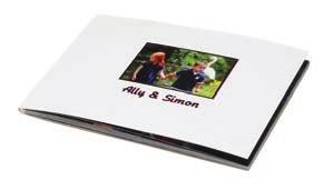 with a photo or template Images print double-sided on premium, bright white 100# paper 2.75" x 3.875" soft bound photo book Perfect bound 24 pages in total BILL 2485 PRGift;4815 8.5" x 11.