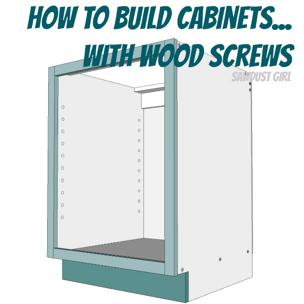 How to Build a Cabinet with a Toe Kick Using Wood Screws Materials 3/4 plywood for sides, bottom and shelves 1/4 plywood for back wood glue clamps wood screws 15 As I previously explained, the