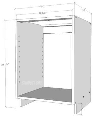 Fig. 2.1. Standard 34 1/2 kitchen cabinet that is 24 wide.