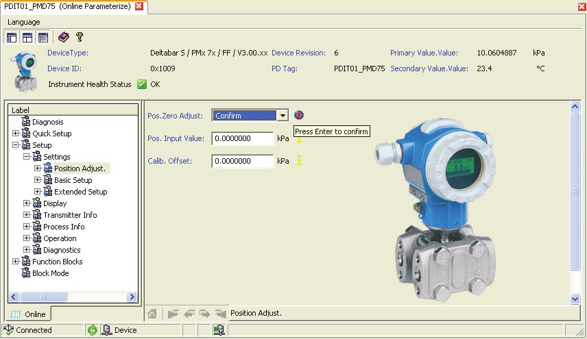 Ex. 2-1 Differential-Pressure Transmitter Configuration Procedure 39. Select Block Mode in the parameters tree.