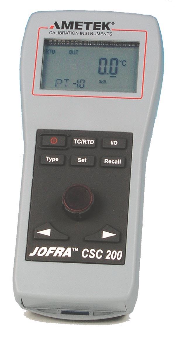JOFRA CSC200 LAYOUT Clear dual line display Large digits display the temperature or signal value. The mode of operation is displayed with dedicated icons.