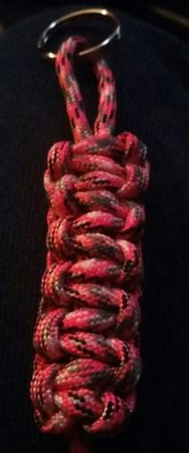 to make a colorful keychain fob out of paracord. All materials provided.