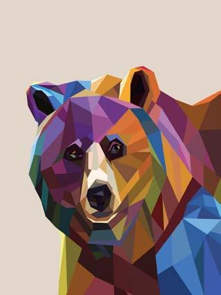 Graphic bear Canvas print : 60x80 / 80x100 item no 954029 acryl glas :