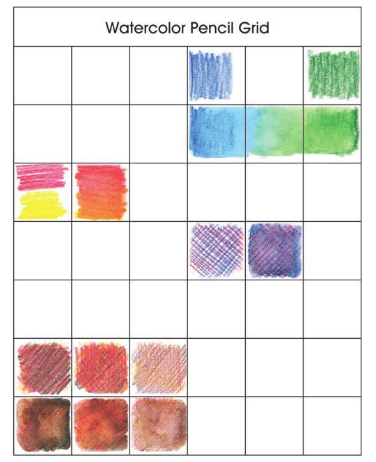 6 EXPERIMENTING WITH Colour MIXING Using the printed grids in your Watercolour Pad, try different colour applications and combinations.