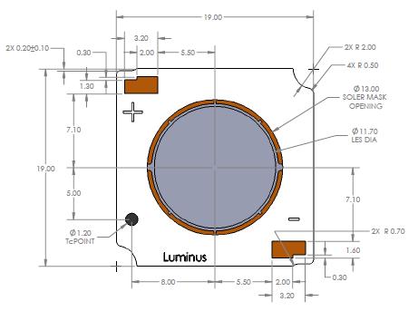 Mechanical Dimensions CXM-11 Sensus LED Series