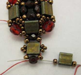 Pass through all beads added in this step and the