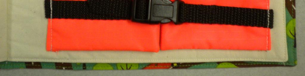Place five inch pieces of webbing on other side according to placement page. 11.