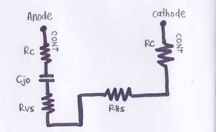 cathode of the schottky diode. A construction proposal is a minimum spreading resistance.