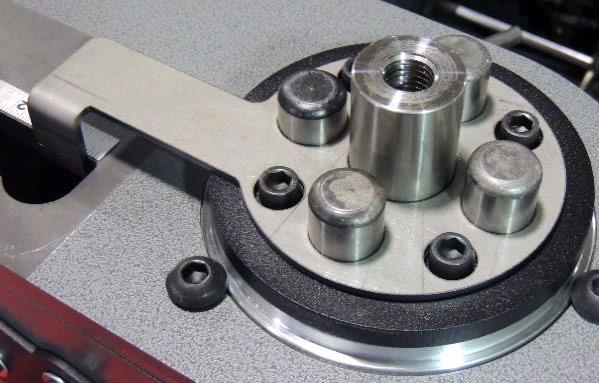As described earlier, you would normally load your tube and rotate the spindle until the play in the tube and the forming die has been removed. For quick bends this normally works very well.