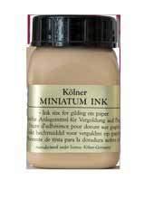 Kölner Miniatum Ink Ink size for gilding on paper Product feature: Synthetic size in ink form, for leaf gold and leaf silver; for shiny but non-polishable metallization.