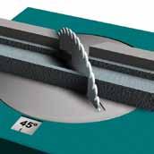 on Both Sides of Saw Blade Stable contact surface for precise cuts Adjustable forwards and backwards saw blade: Ø 400/450 mm Mitre cuts +/- 90 Degrees Clamping, sawing, reverse motion,