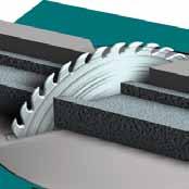 KALTENBACH cut from below principle High cutting quality through workpiece clamping on both sides of the saw blade and infinitely variable adjustment of the saw-blade feed, as