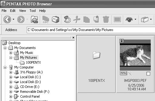 You can also move an image by dragging and dropping a thumbnail image to the destination folder.