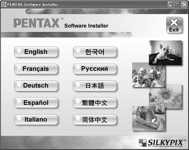 Installing the Software 7 Here is the procedure for installing PENTAX PHOTO Browser 3 and PENTAX PHOTO Laboratory 3.