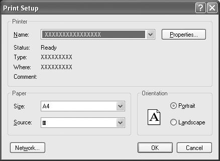 Using the [Print Setup] dialog Follow the steps below to open the [Print Setup]