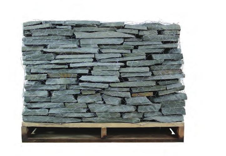 Retail Pallets Retail Packs of wallstone are approximately 3 cubic feet, with a weight of approximately 500 pounds. Pallets are packaged with 4 retail packs per pallet.