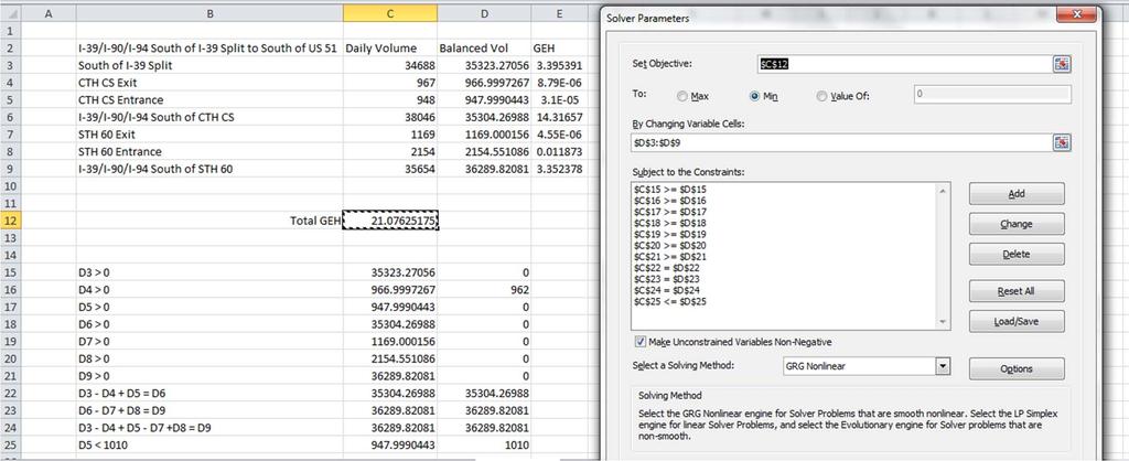 True Capture Rate Modeling Linear programing in Excel was used to