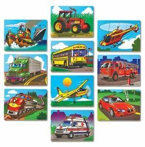 Dimensions: 12.4" x 9.3" x 4.9" Packaged. Ages 2+. 0562825E $94.99 Farm Jumbo Knob Wooden Seven favorite farm animals and a farmer stand out against the big, red barn.