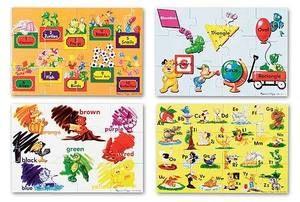 Cardboard s Beginning Skills Floor Four educational, colorful cardboard floor puzzles for one low price!