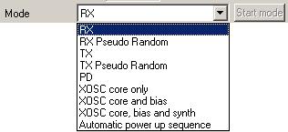8.1.1.12 Operation Mode The chip can be set in RX (receive), TX (transmit) or PD (power down) mode.