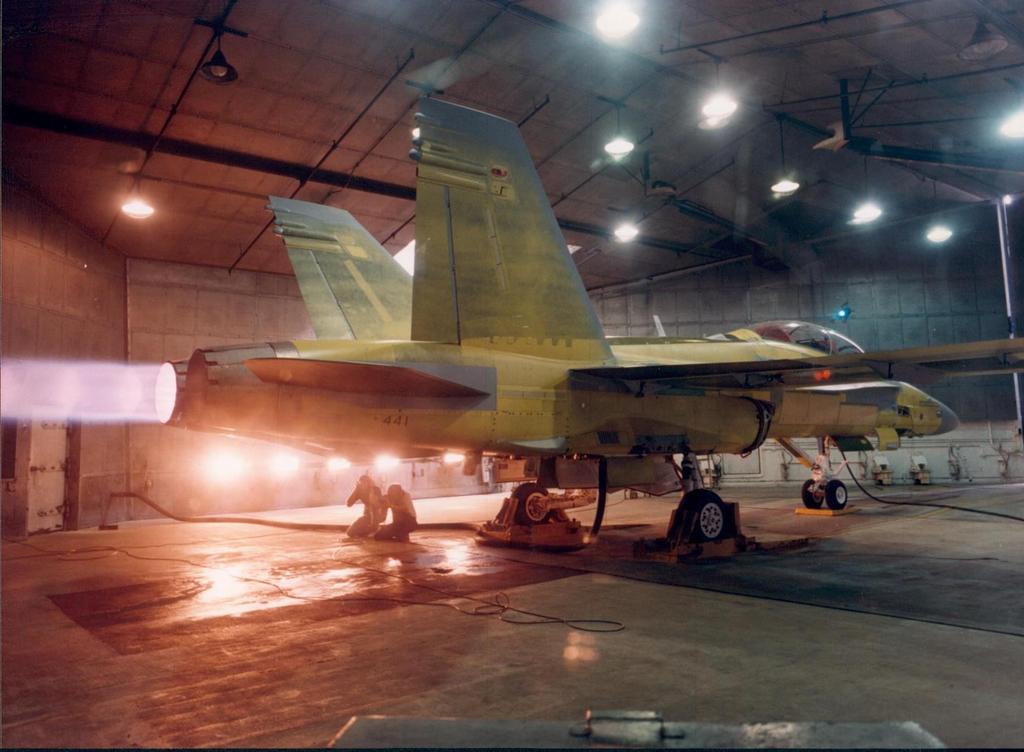 F/A-18C Hush House Testing (ca. 1995) source unknown. All rights reserved.