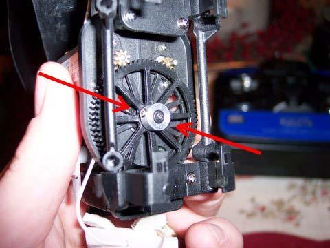 To remove the drive gear for the inner shaft, loosen the screws on each
