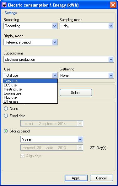 CONFIGURATION OF VIEWING FUNCTIONS Depending on the type of subscription selected, a list of tariffs is displayed in the rate management window.