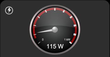 needle, and directly by the value displayed under the needle. The maximum value is defined either in the domovea configurator or on the settings screen of the consumption indicator.